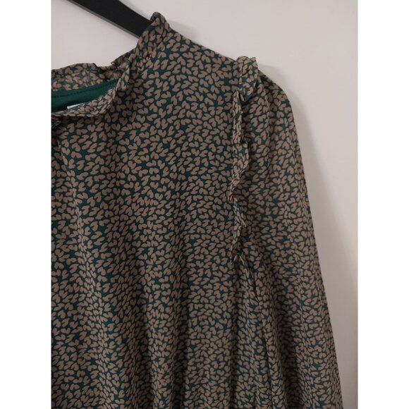 &Merci Ruffle Neck Long Sleeve Pocket Dress All Over Print Sz M - Picture 6 of 15